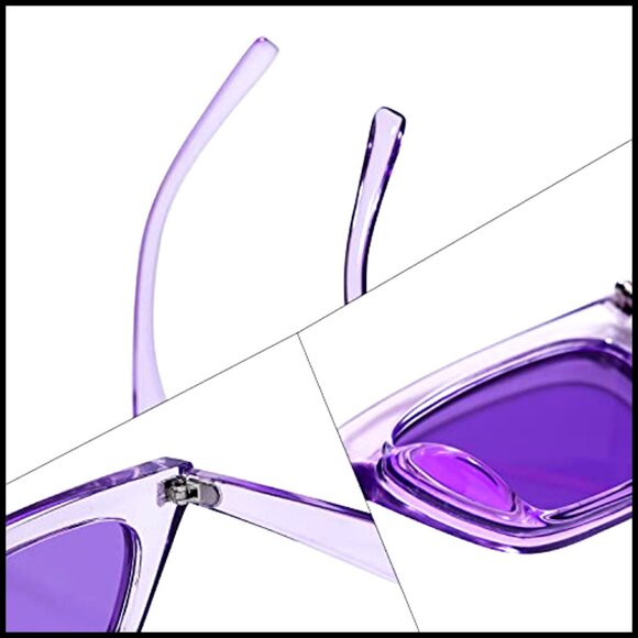 Small Trendy Skinny Cat Eye Sunglasses Retro Tiny Square Shade main image 6